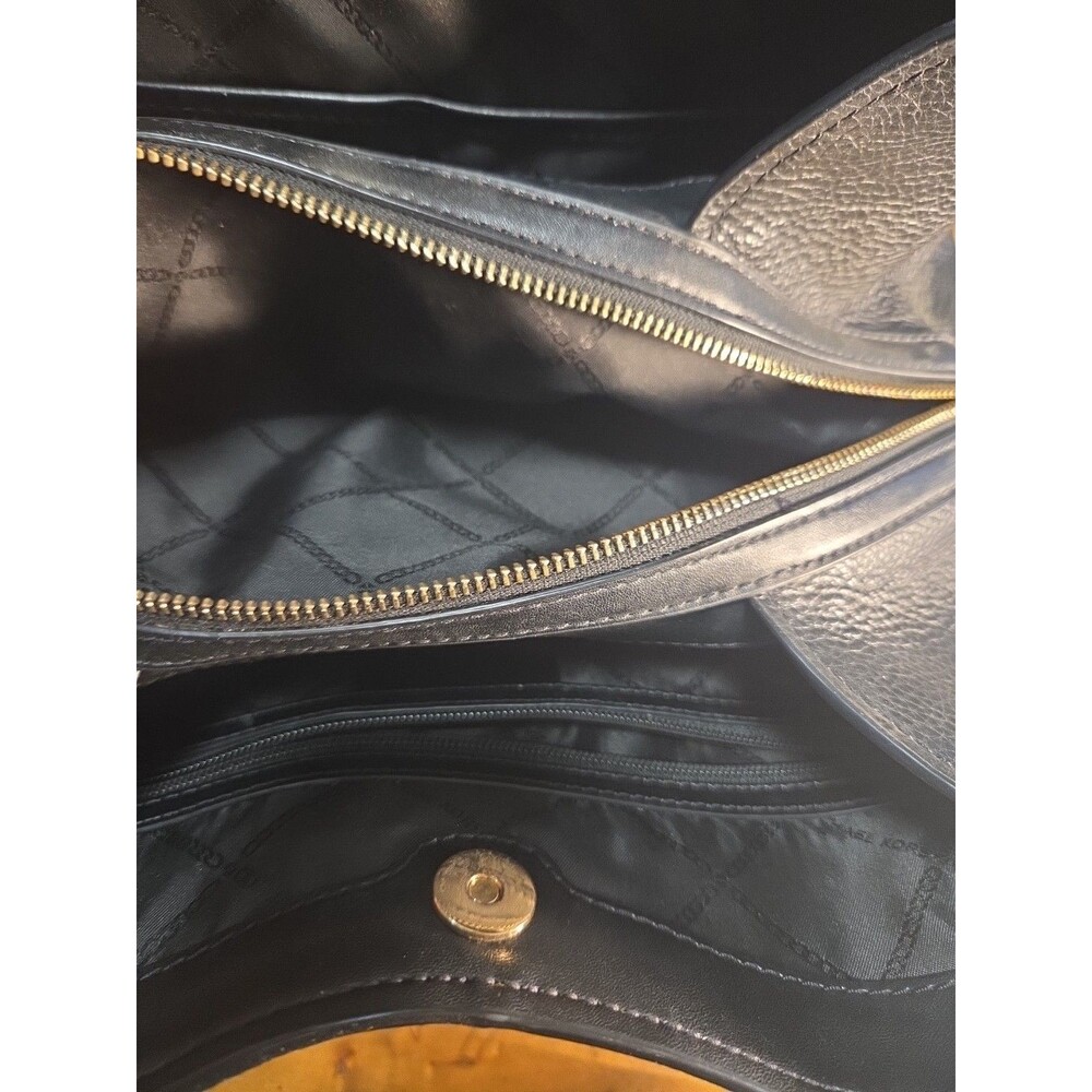 Michael Kors Molly Large Pebbled Leather Shoulder Tote Black Purse 30S2G6ME3L - Picture 8 of 9